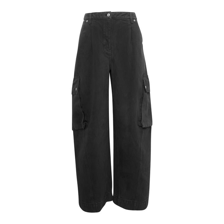 Wide Leg Denim Cargo Pants