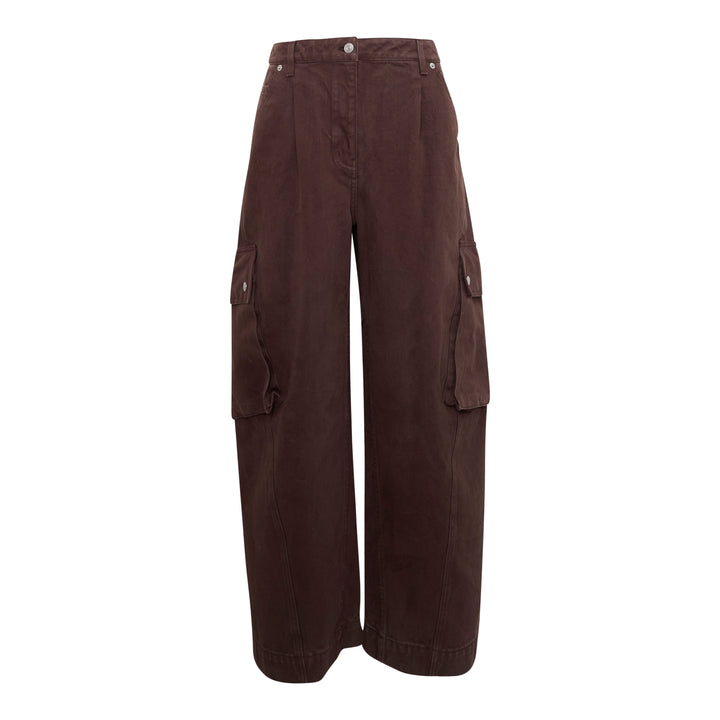 Wide Leg Denim Cargo Pants