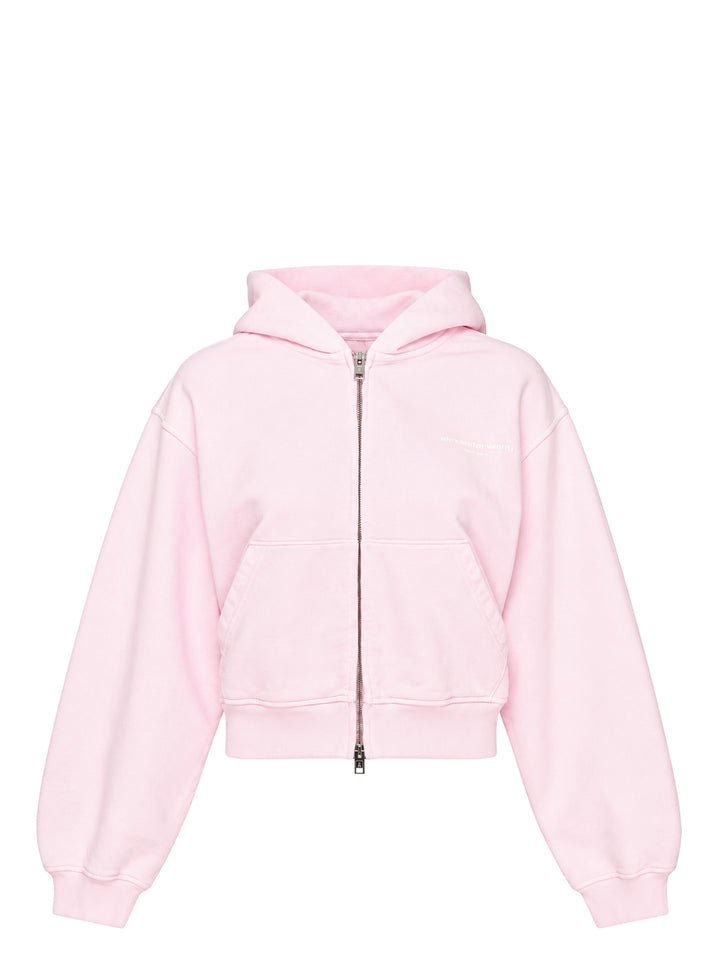 Alexander Wang Logo Print Zip-Up Hoodie