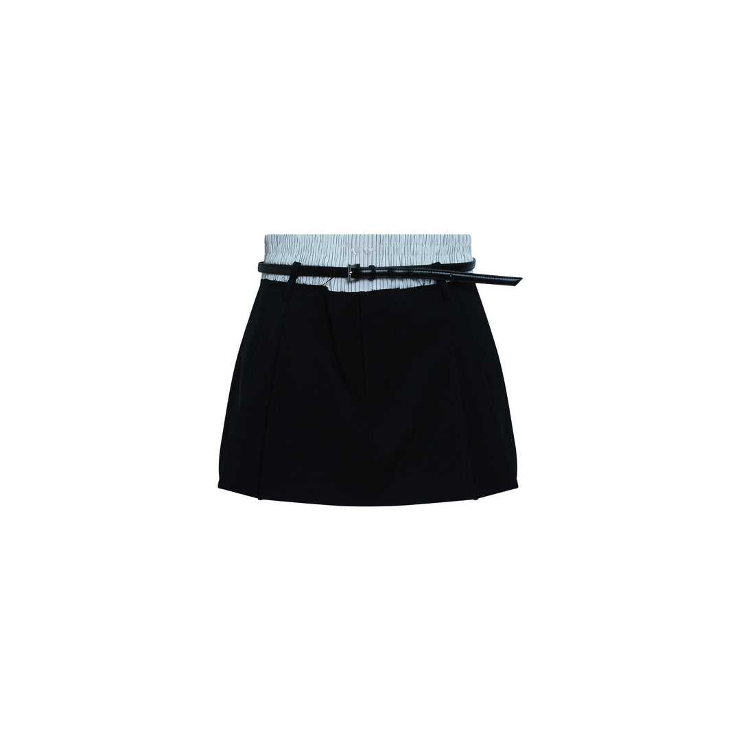 Mid-Rise Pleated Shorts