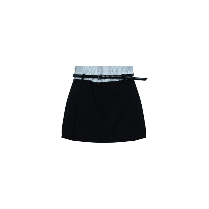 Mid-Rise Pleated Shorts