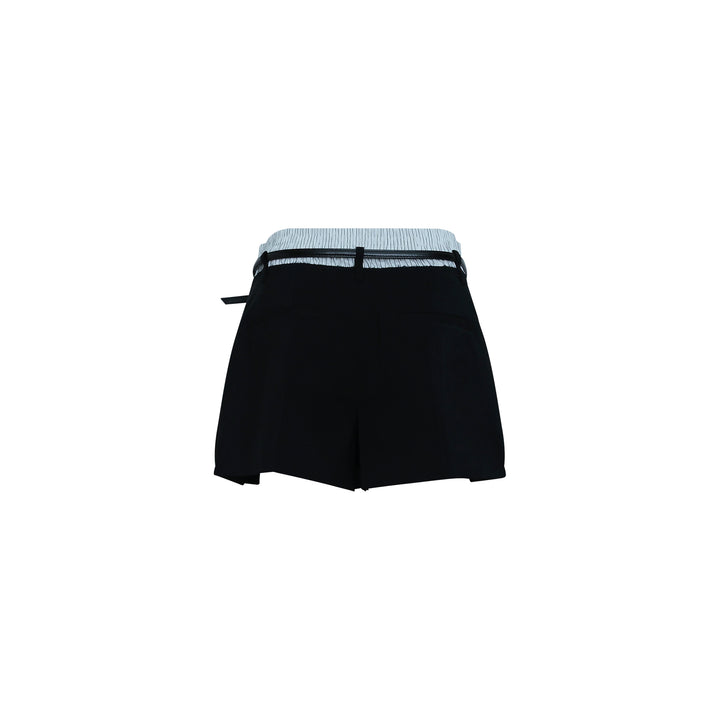 Mid-Rise Pleated Shorts