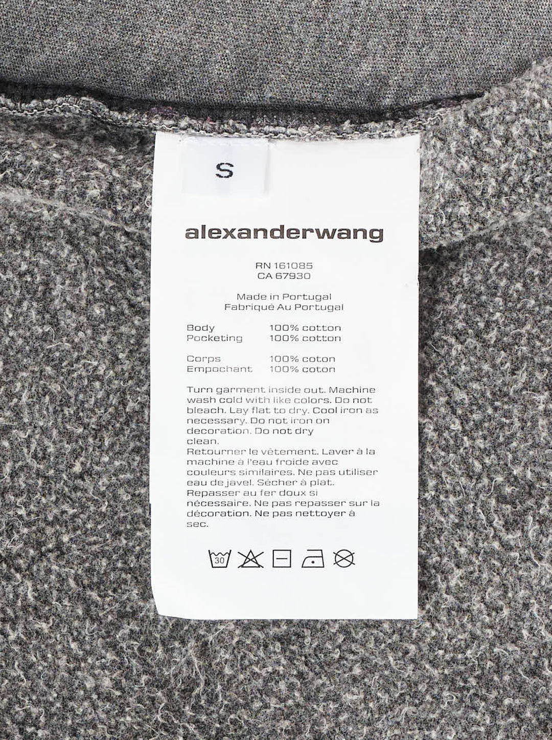 Alexander Wang oversized washed grey denim button-down shirt with dropped shoulders and a faded logo print chest pocket - view 4