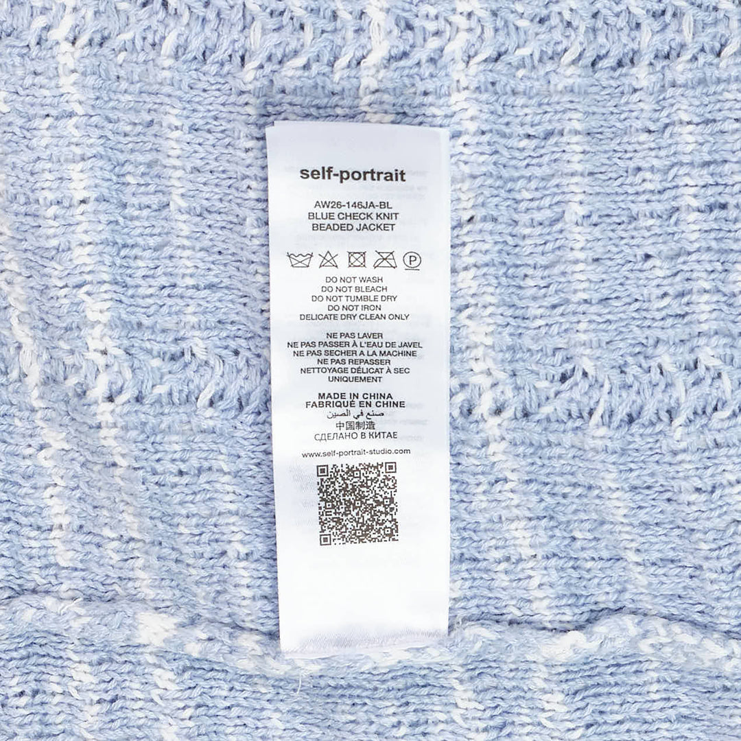 Blue Check Knit Mini Skirt