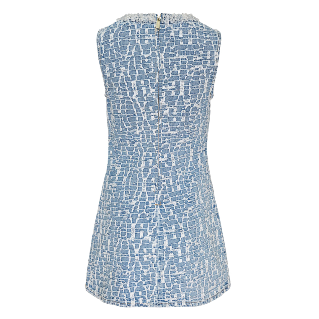 Textured Denim Mini Dress