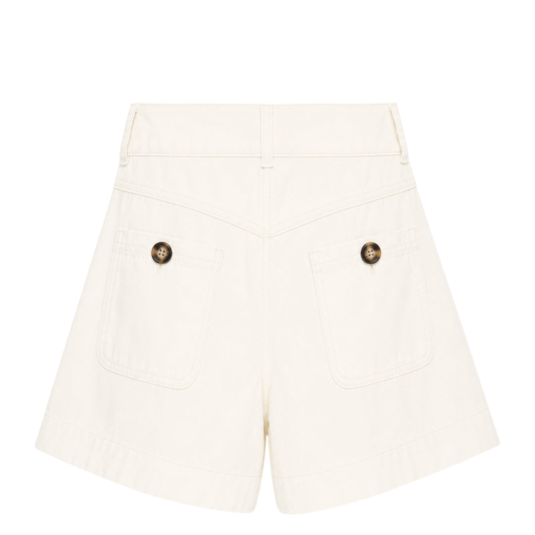 Cream Denim Shorts