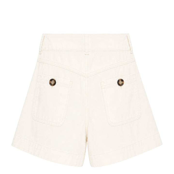 Cream Denim Shorts