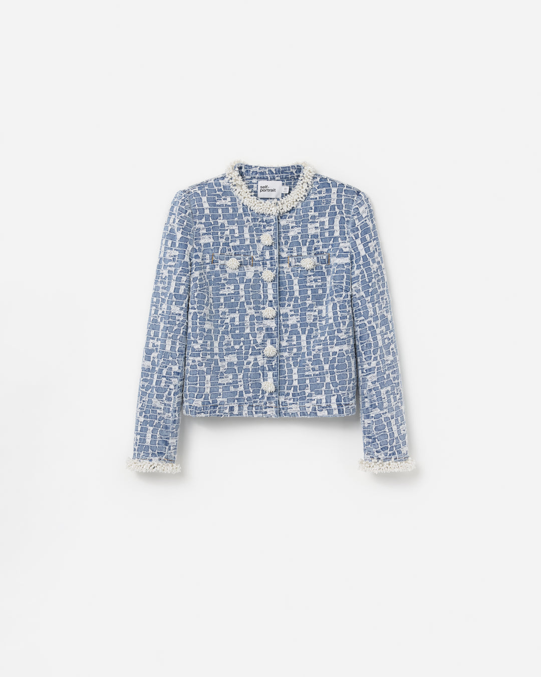 Blue Textured Denim Jacket