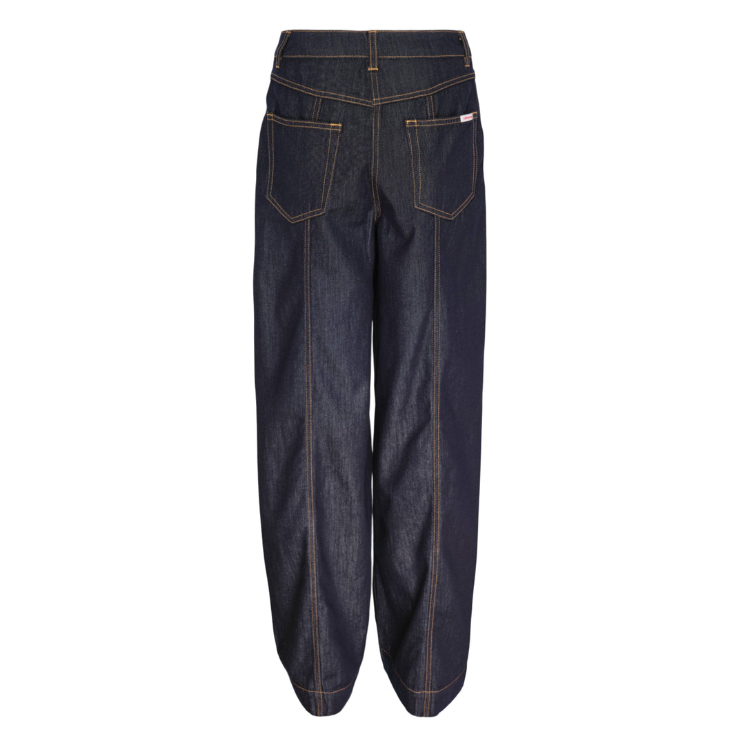 Indigo Denim Wide Leg Jeans