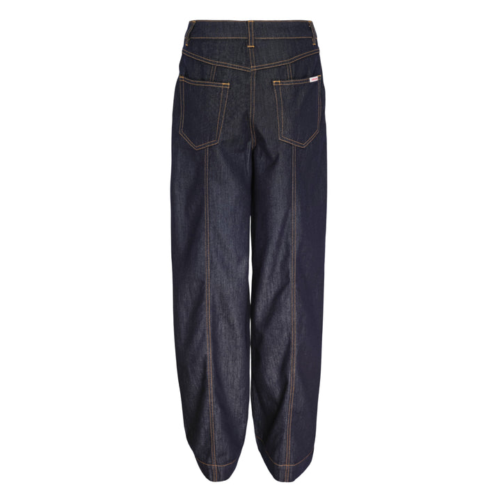 Indigo Denim Wide Leg Jeans
