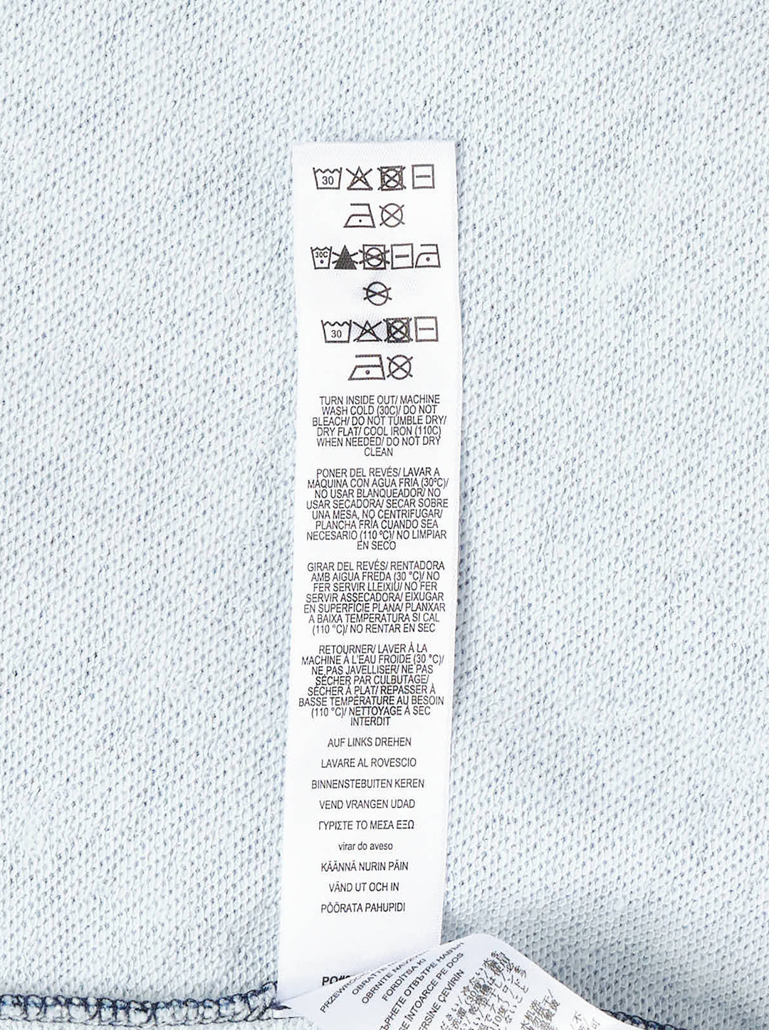 rag & bone Miramar Terry Bubble Skirt in light wash blue denim, featuring a front centre seam, bubble hem, and five-pocket construction - view 6