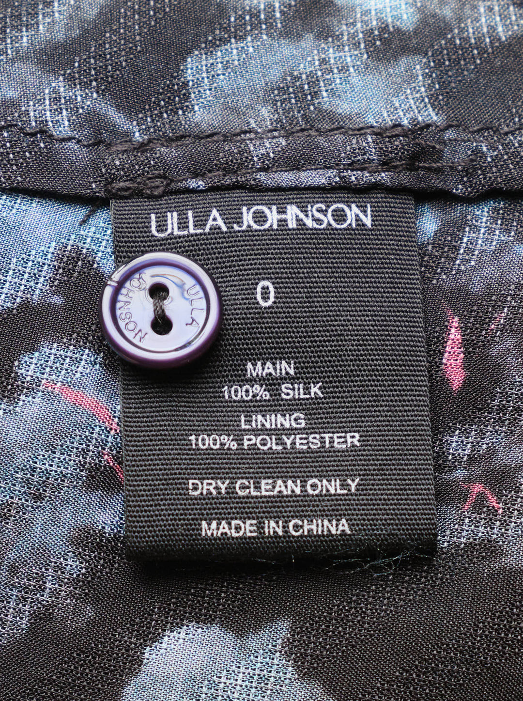 Ulla Johnson Lune Long Sleeve Silk Mini Dress in dark floral chiffon with tiered ruffle yoke, smocked neckline, and ruffled hem - view 3