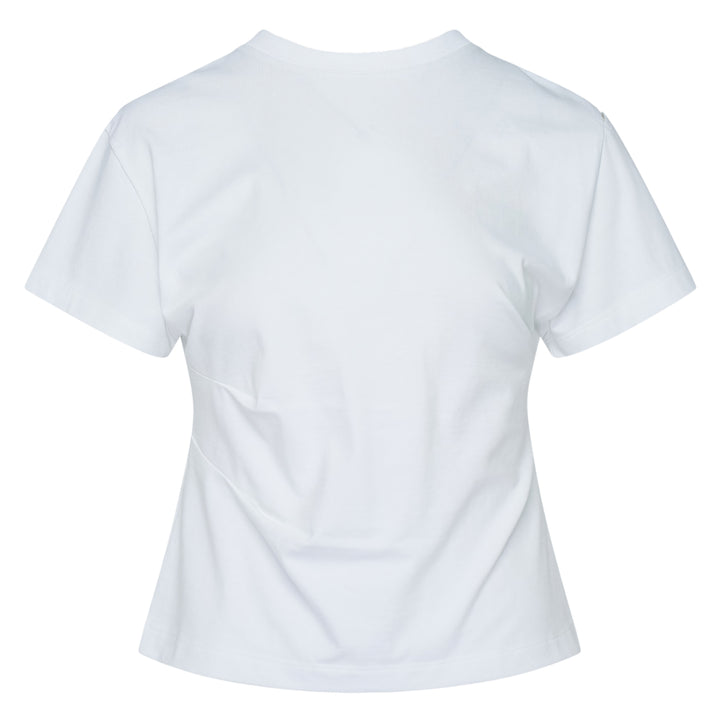 Backward Shoulder Slit Shirring Tee