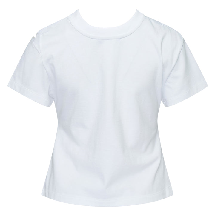 Backward Shoulder Slit Shirring Tee