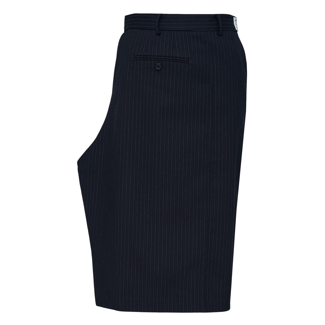 Stripe Side Drape Structured Skirt