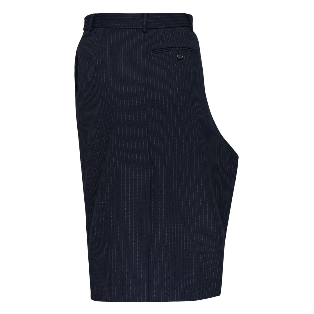 Stripe Side Drape Structured Skirt
