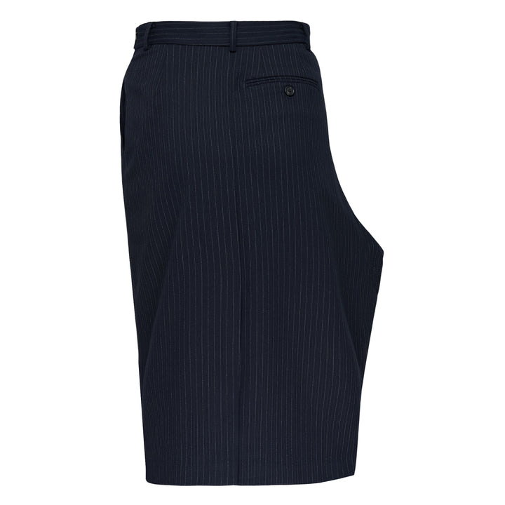 Stripe Side Drape Structured Skirt