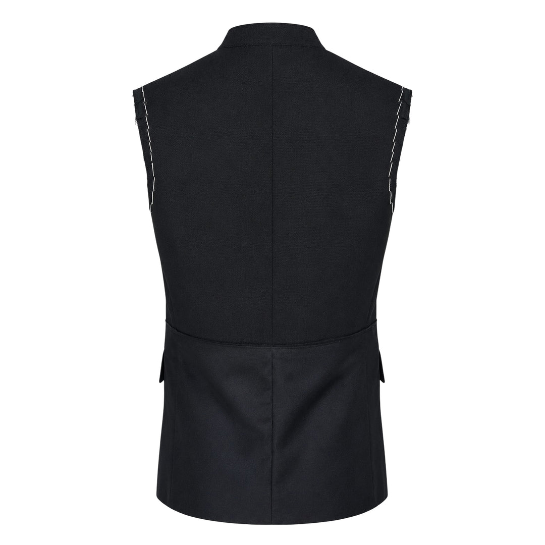 Layered Raw-Edged Vest