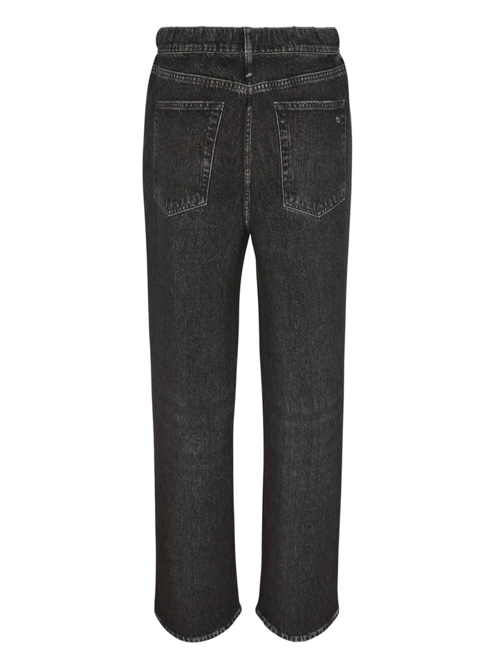 rag & bone Miramar Wide Leg Jeans in washed black denim with a high-rise waist, five-pocket styling, and silver-tone hardware, shown flat on a white background - view 2