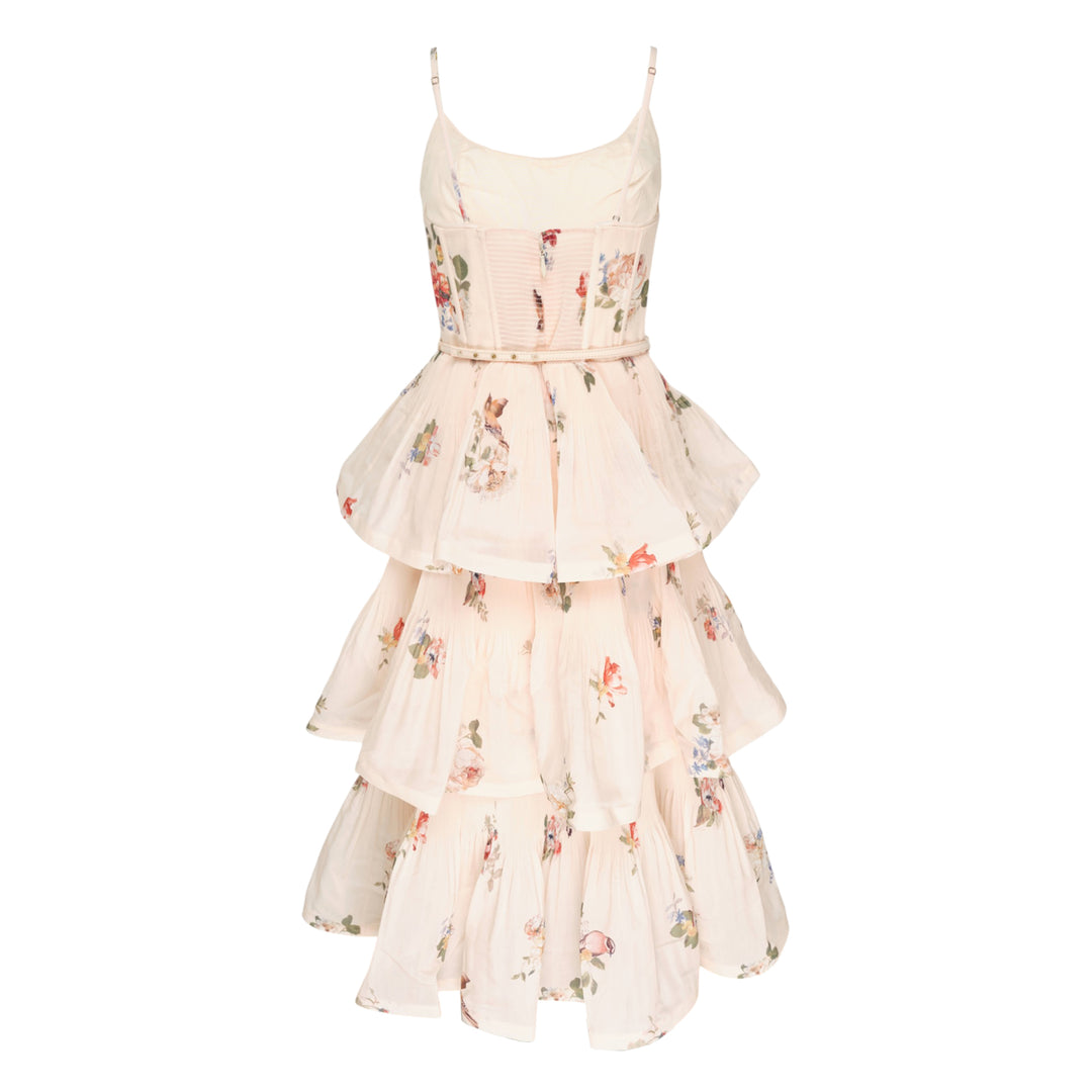 Pleated Tiered Midi Dress