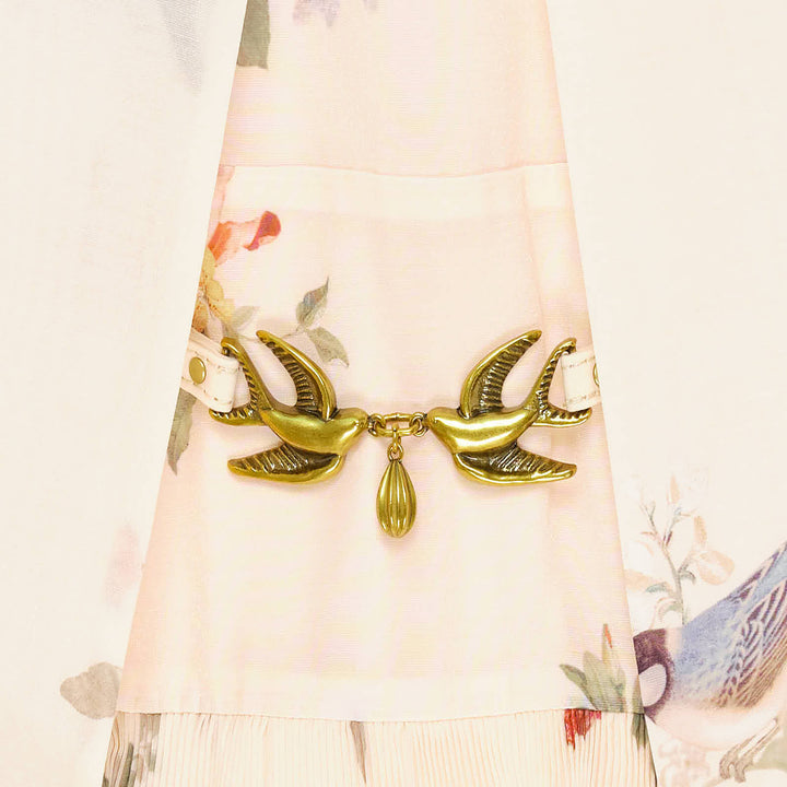 Pleated Floral Mini Dress