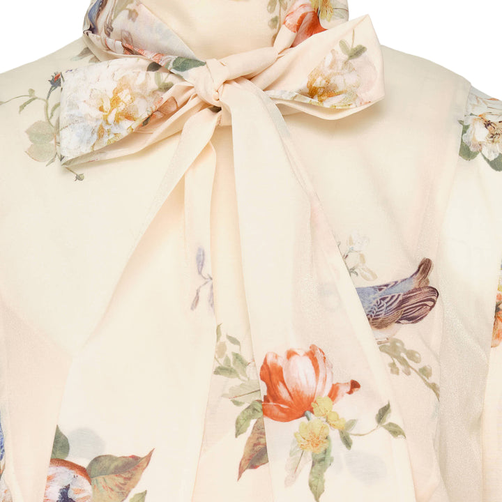 Pleated Floral Mini Dress