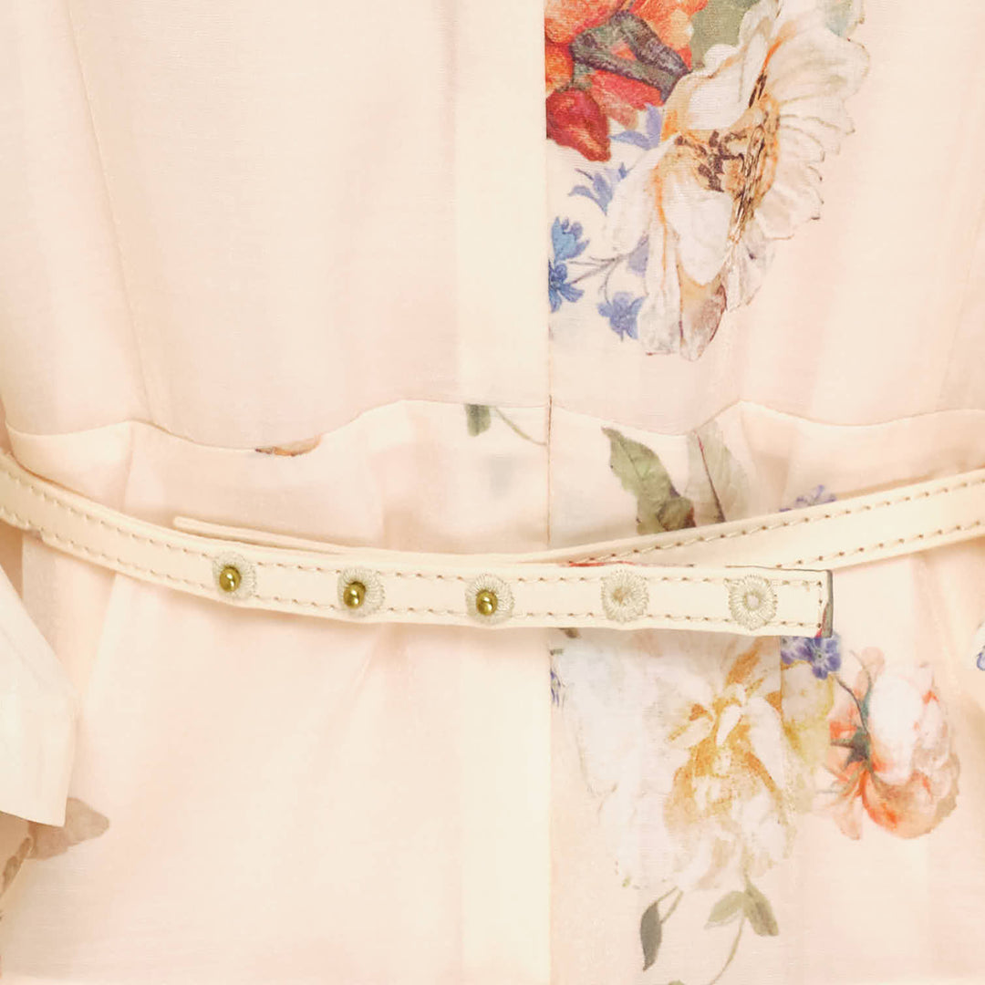 Pleated Floral Mini Dress