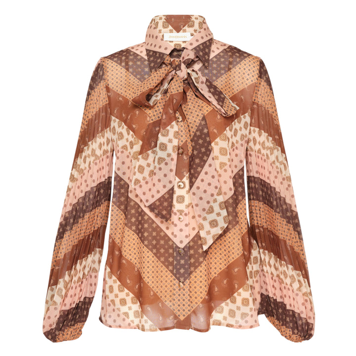 Sunray Printed Collar Blouse