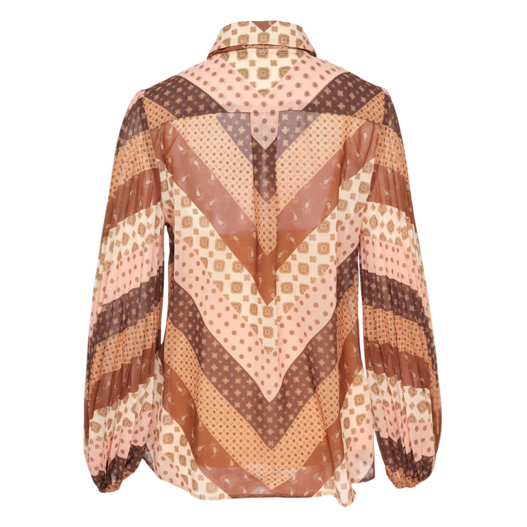 Sunray Printed Collar Blouse
