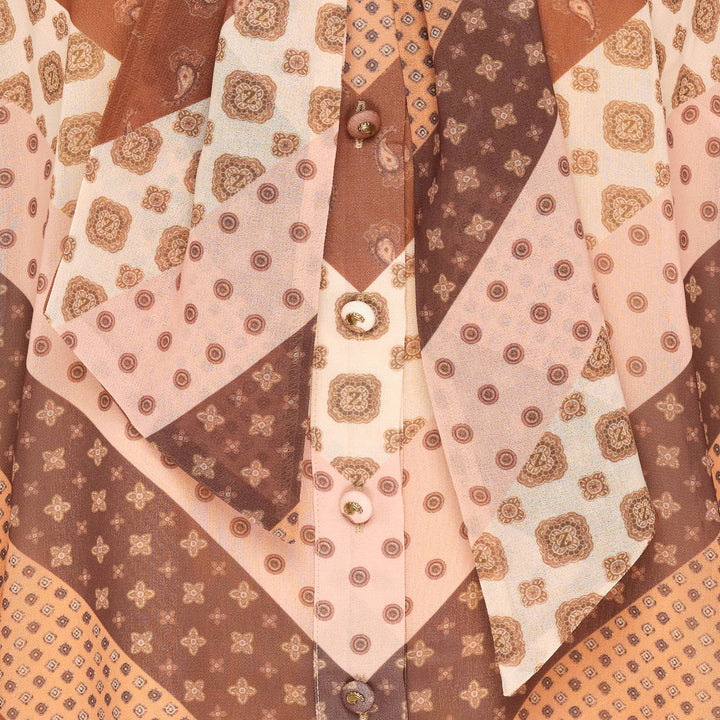 Sunray Printed Collar Blouse