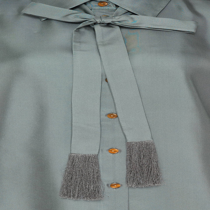 Tassel Tie Neck Blouse