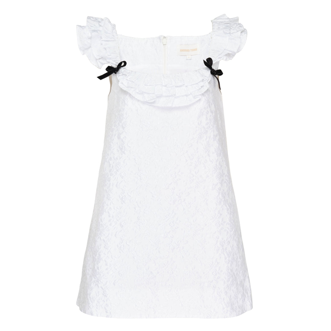 Ruffle Trim Velvet Mini Dress