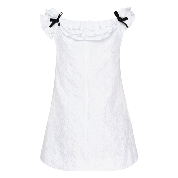 Ruffle Trim Velvet Mini Dress