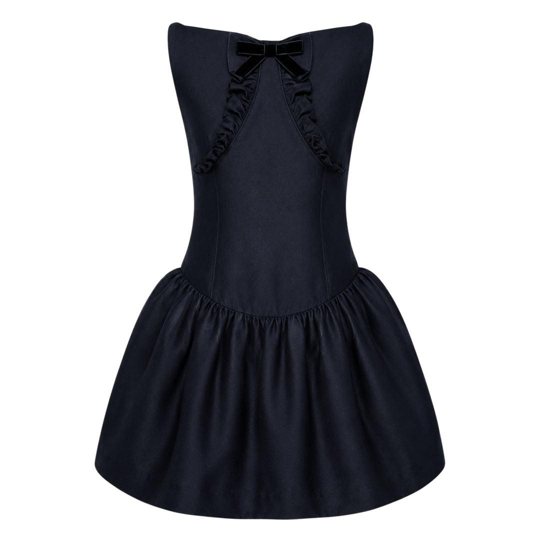 Ruffle Trim Drop Waist Dress