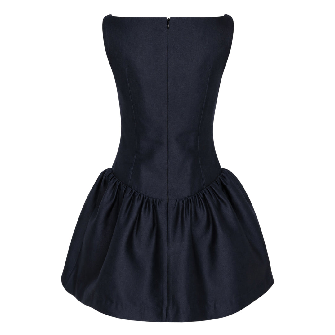 Ruffle Trim Drop Waist Dress