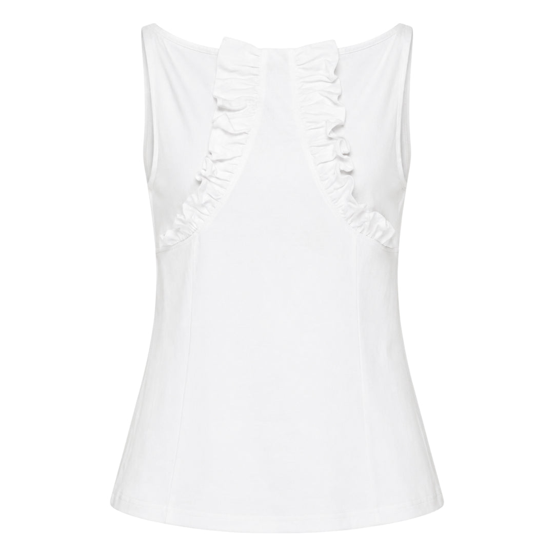 Ruffle Trim Sleeveless Top
