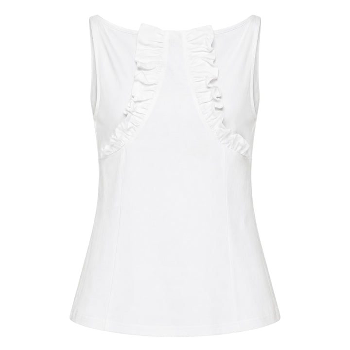 Ruffle Trim Sleeveless Top