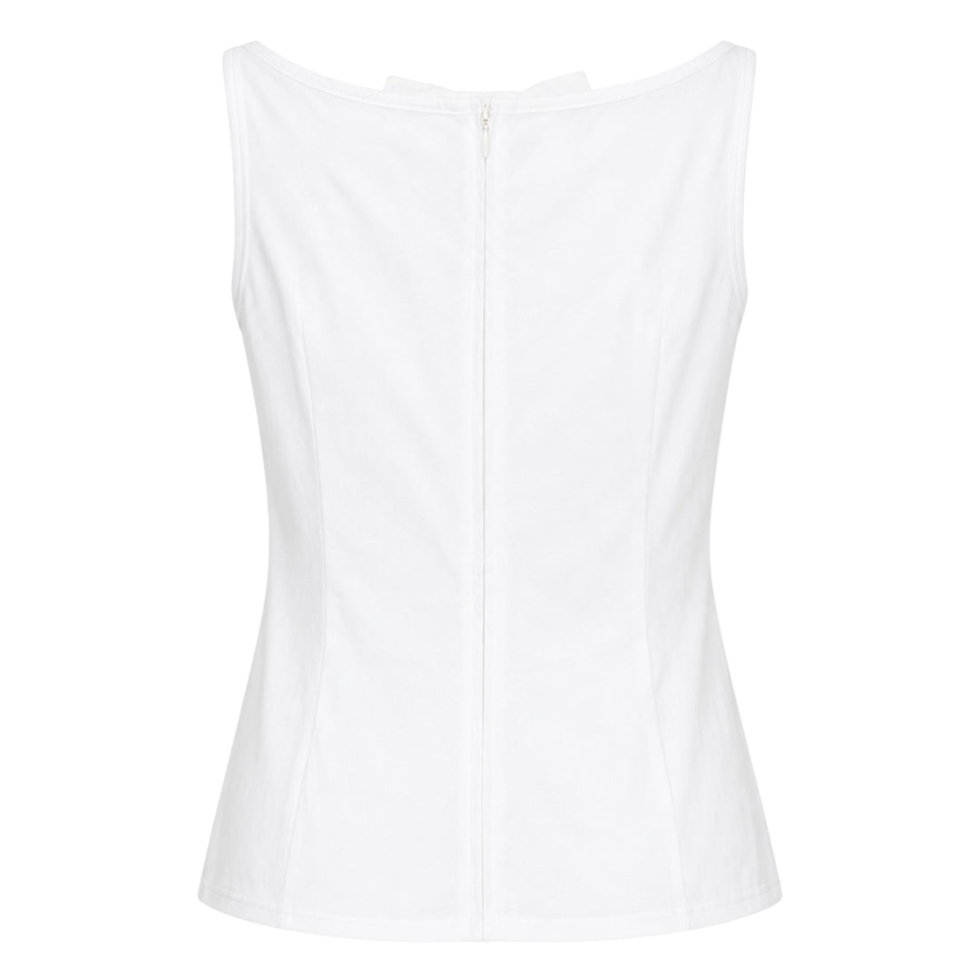 Ruffle Trim Sleeveless Top