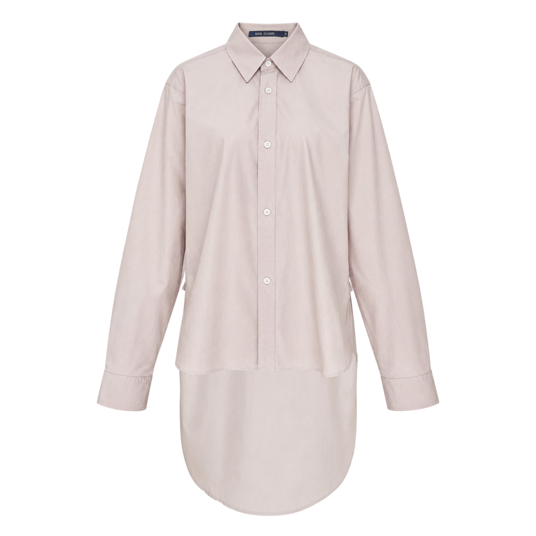 Long Sleeve Uneven Hem Blouse