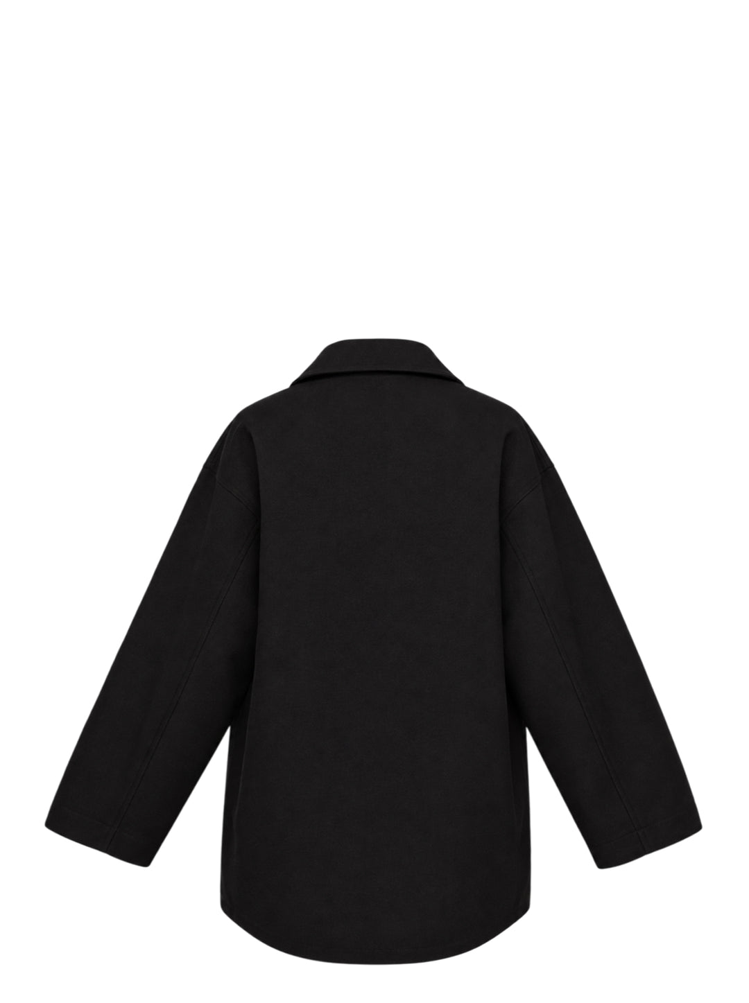 Sofie D'Hoore black three-button jacket with classic collar, slanted front pockets and wide sleeves, shown from the front - view 2