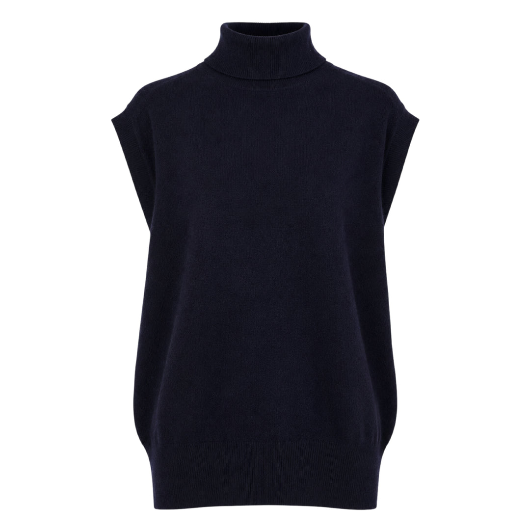 Sleeveless Turtleneck Knit Top