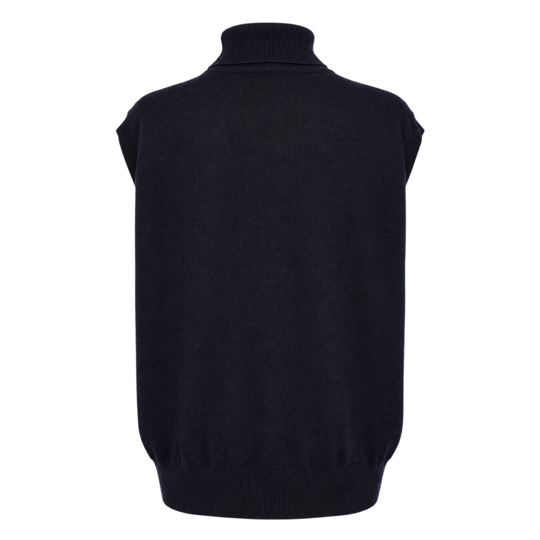 Sleeveless Turtleneck Knit Top