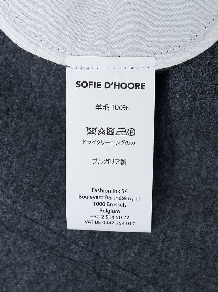 Sofie D'Hoore charcoal grey pleated midi skirt with a high waistband and flowing A-line silhouette, front view - view 3