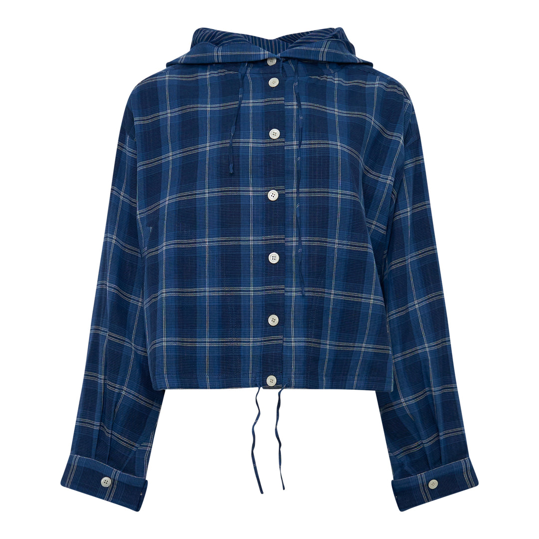 Check Hooded Shirt