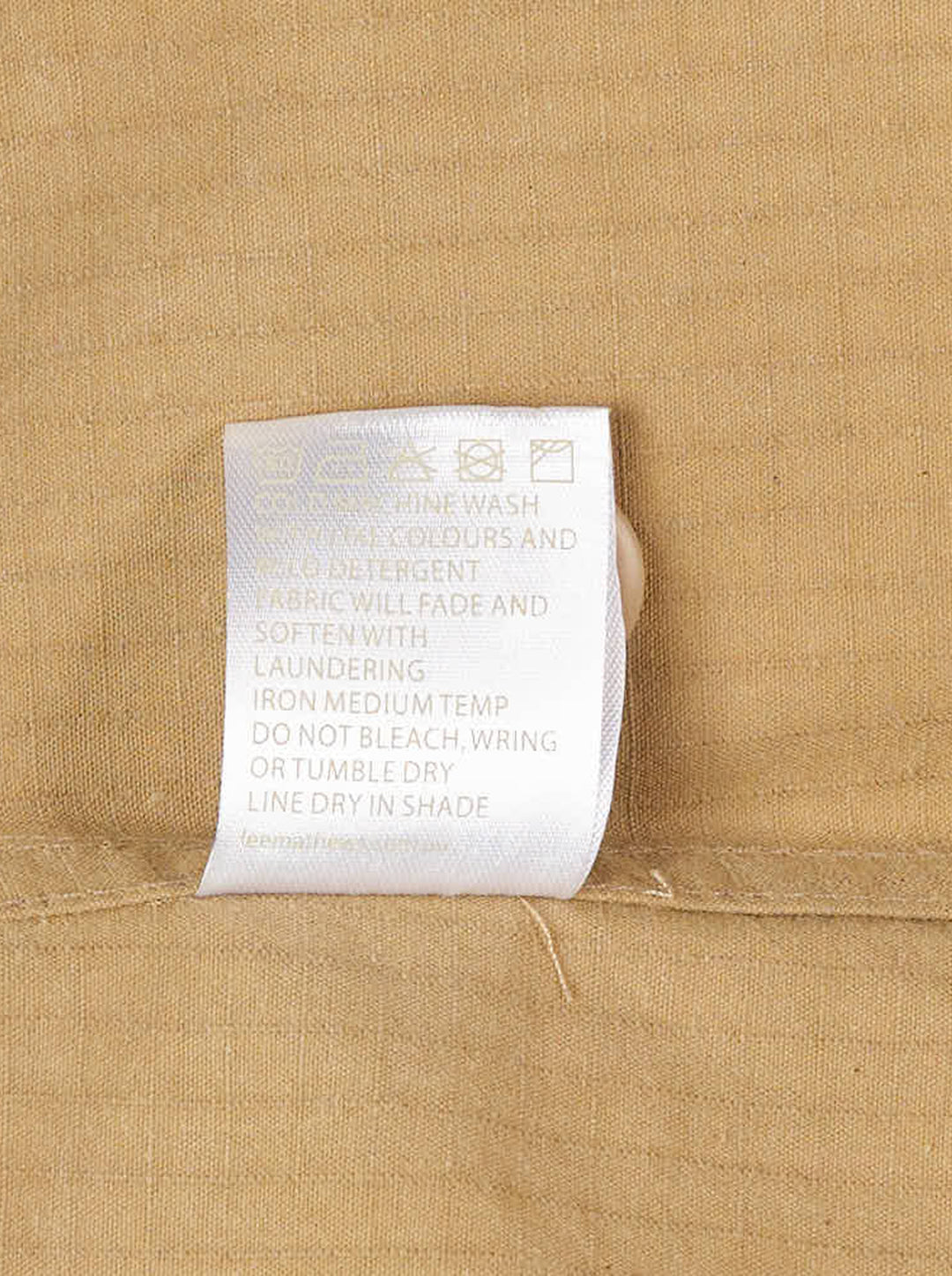 Lee Mathews Cecil Cotton Top in camel — sleeveless A-line woven top with fine stripe texture, centre seam, panel detailing, and back zip closure, shown front view - view 4