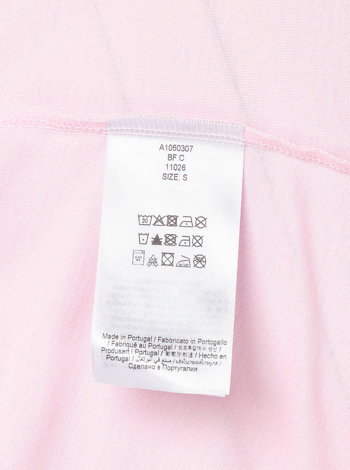 Ganni pink relaxed cotton t-shirt with gothic logo lettering and fluffy teddy bear woodland graphic print and 'Have a nice day! Please recycle' slogan - view 3