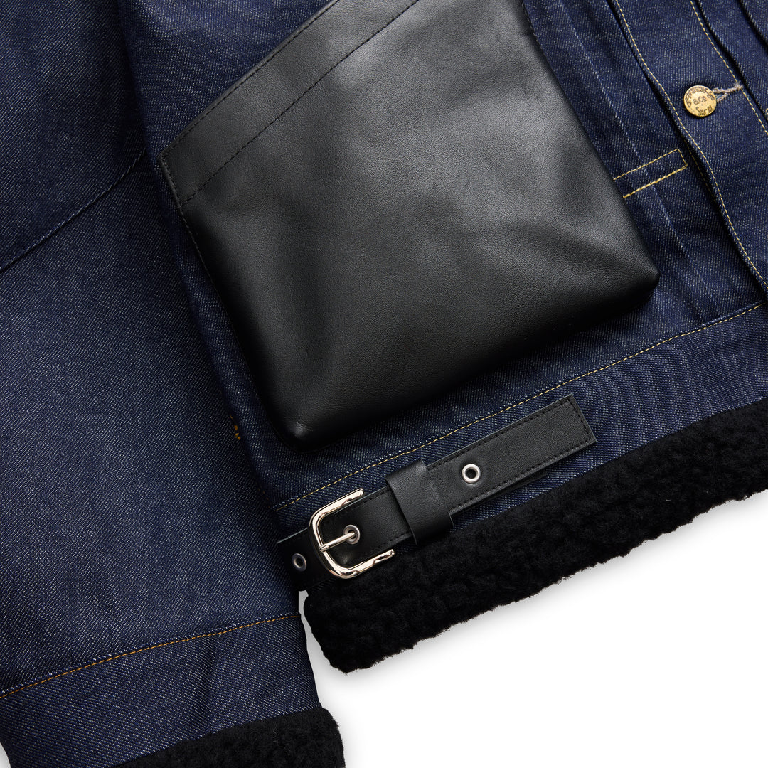 sacai Holiday Capsule Sherpa Trimmed Denim Jacket - view 4