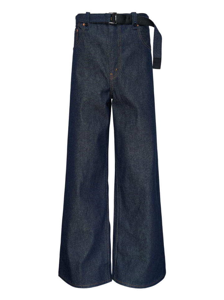Wide Leg Belted Jeans