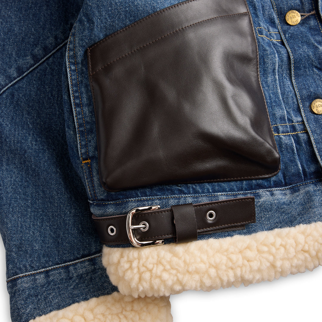 sacai Holiday Capsule Sherpa Denim Trucker Jacket - view 4