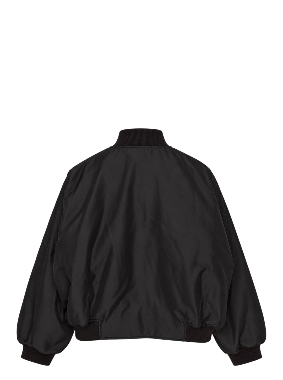 Melitta Baumeister black Round Bomber Jacket with curved asymmetric zip and ribbed collar, cuffs and hem - view 3